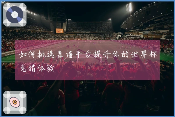 如何挑选靠谱平台提升你的世界杯竞猜体验